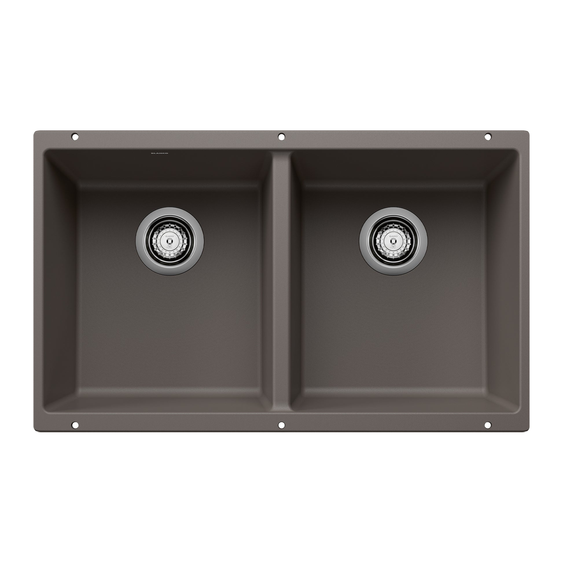 BLANCO 527410 Precis Precis SILGRANIT 29" 50/50 Double Bowl Undermount Kitchen Sink - Volcano Gray in Volcano Gray