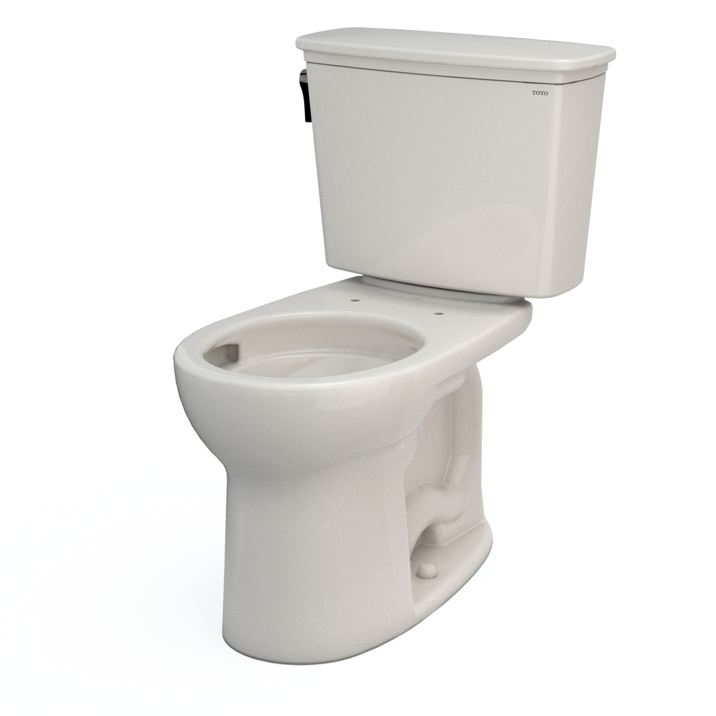 TOTO CST785CEFG#12 Drake Transitional Two-Piece Round 1.28 Gpf Universal Height Tornado Flush Toilet With Cefiontect - Sedona Beige