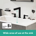 HANSGROHE 76034671 Finoris Wide-spread Faucet 160 with Pop-up Drain, 1.2 GPM - Matte Black