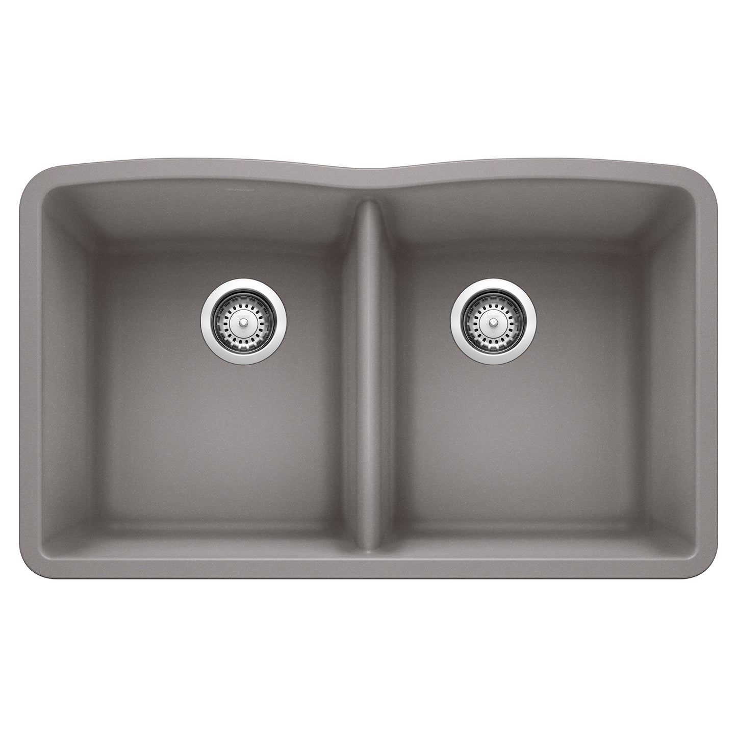 BLANCO 440183 Diamond Diamond SILGRANIT 32" 50/50 Double Bowl Undermount Kitchen Sink - Metallic Gray in Metallic Gray