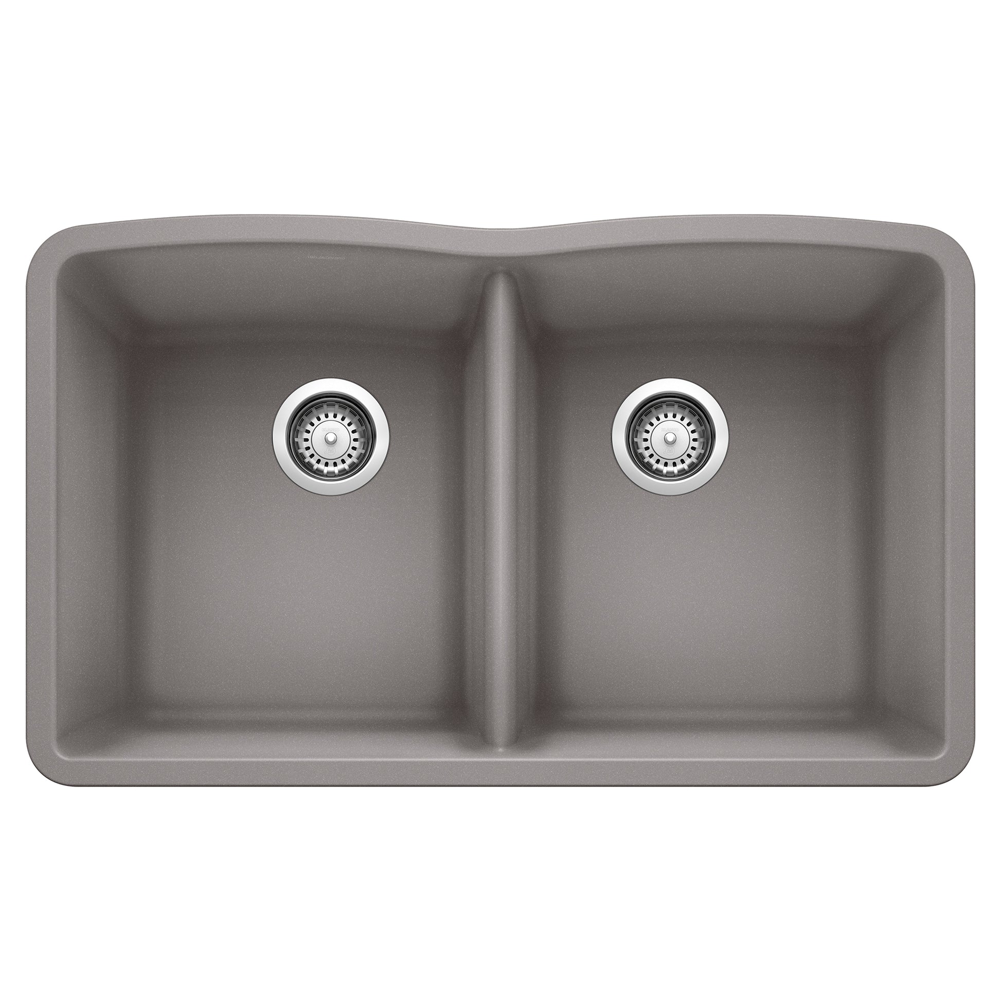 BLANCO 440183 Diamond Diamond SILGRANIT 32" 50/50 Double Bowl Undermount Kitchen Sink - Metallic Gray in Metallic Gray