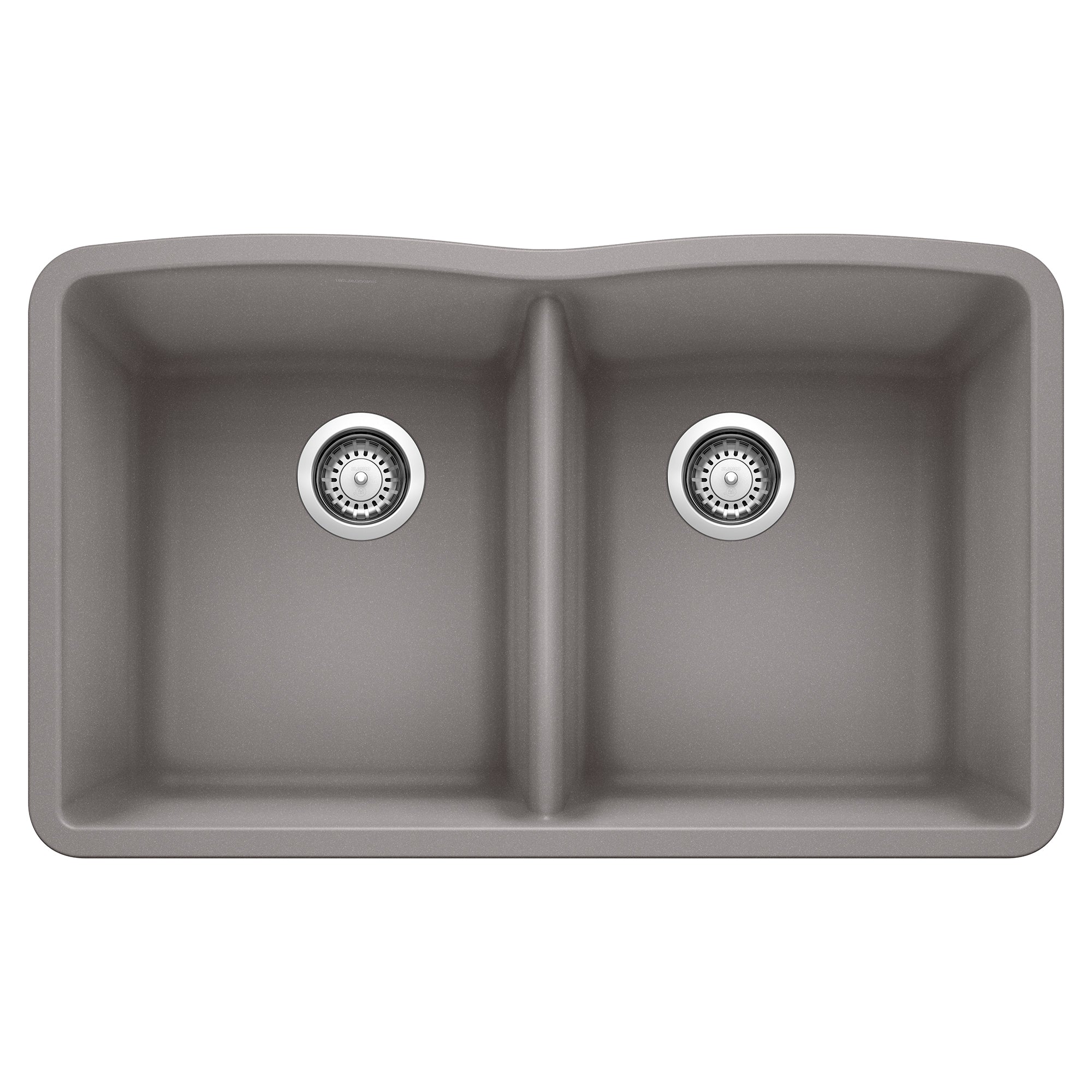 BLANCO 440183 Diamond Diamond SILGRANIT 32" 50/50 Double Bowl Undermount Kitchen Sink - Metallic Gray in Metallic Gray