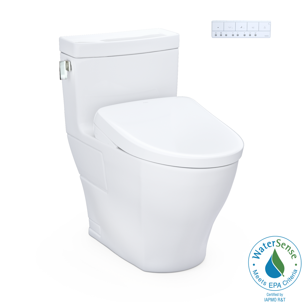 TOTO MW6244726CEFGA#01 Washlet+ Legato One-Piece Elongated 1.28 Gpf Toilet With Auto Flush S7 Contemporary Bidet Seat - Cotton White
