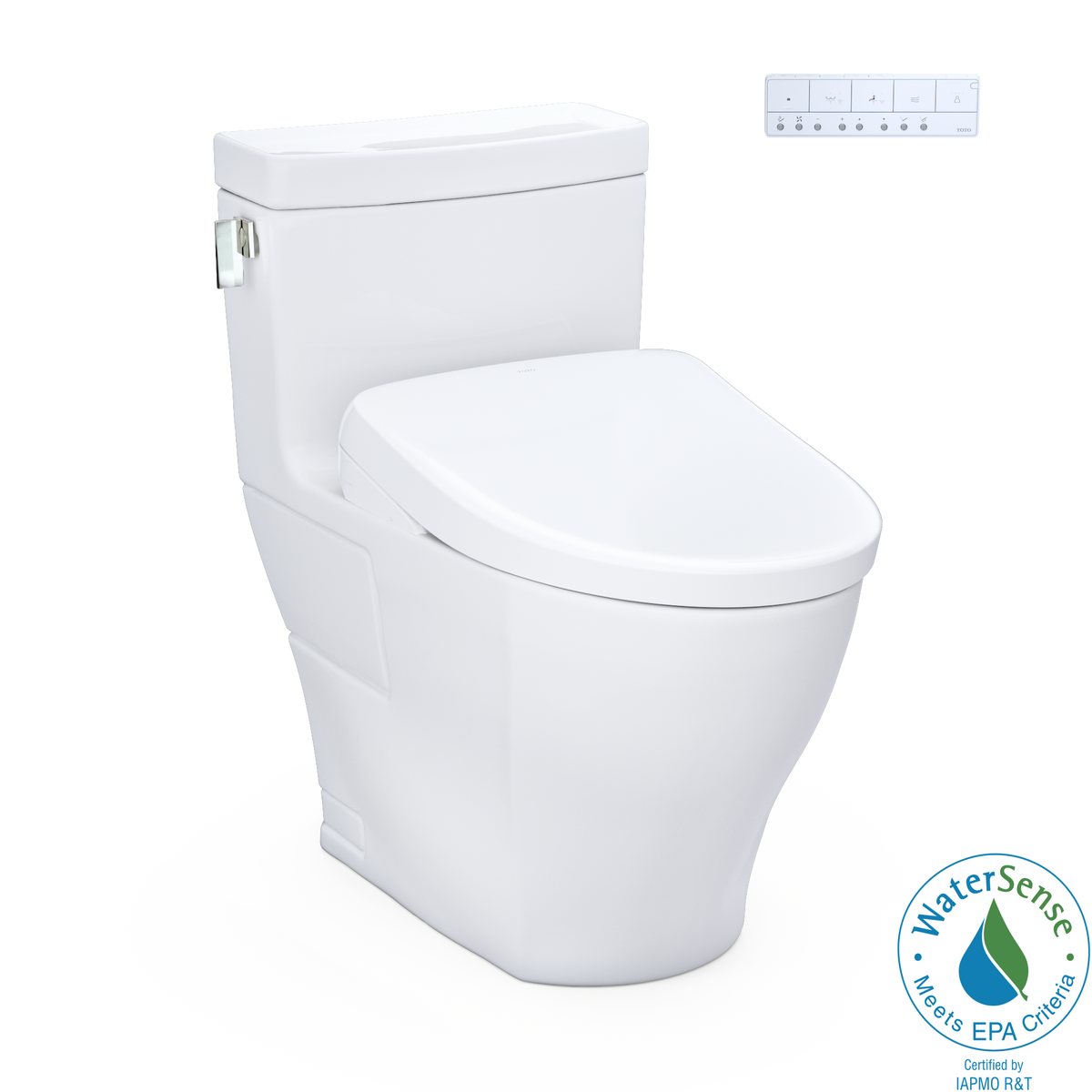TOTO MW6244726CEFGA#01 Washlet+ Legato One-Piece Elongated 1.28 Gpf Toilet With Auto Flush S7 Contemporary Bidet Seat - Cotton White
