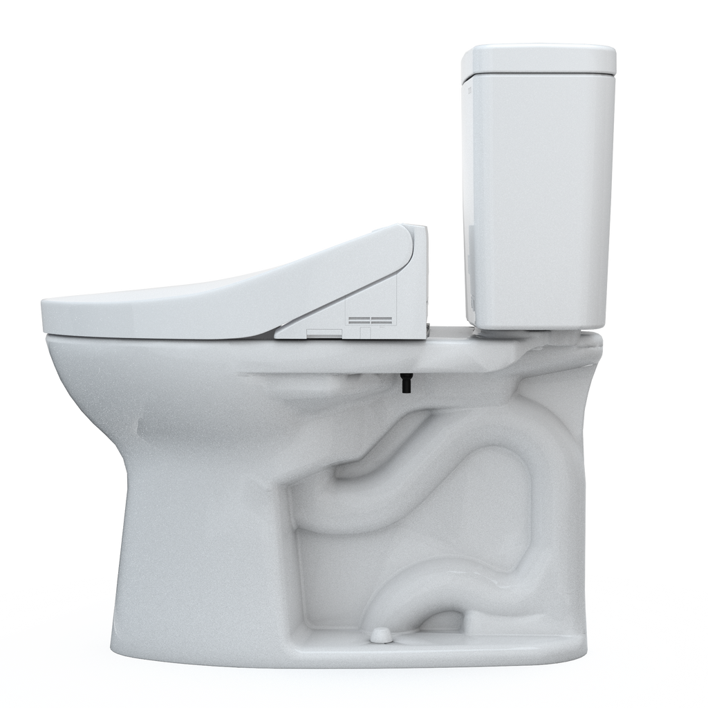TOTO MW7763074CSFG.10#01 Drake Washlet+ Two-Piece Elongated 1.6 Gpf Universal Height Tornado Flush Toilet With C2 Bidet Seat - Cotton White