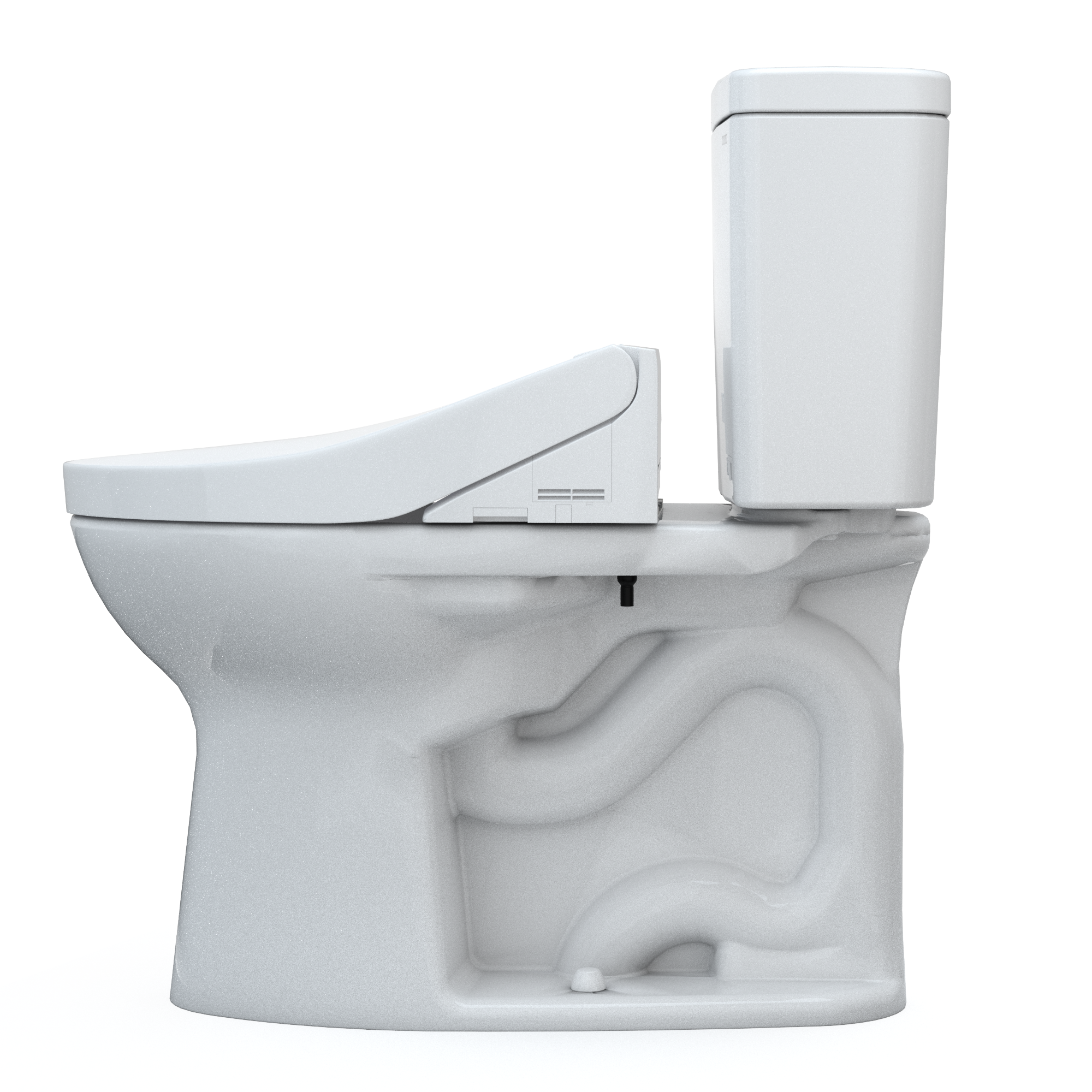 TOTO MW7763074CSFG.10#01 Drake Washlet+ Two-Piece Elongated 1.6 Gpf Universal Height Tornado Flush Toilet With C2 Bidet Seat - Cotton White