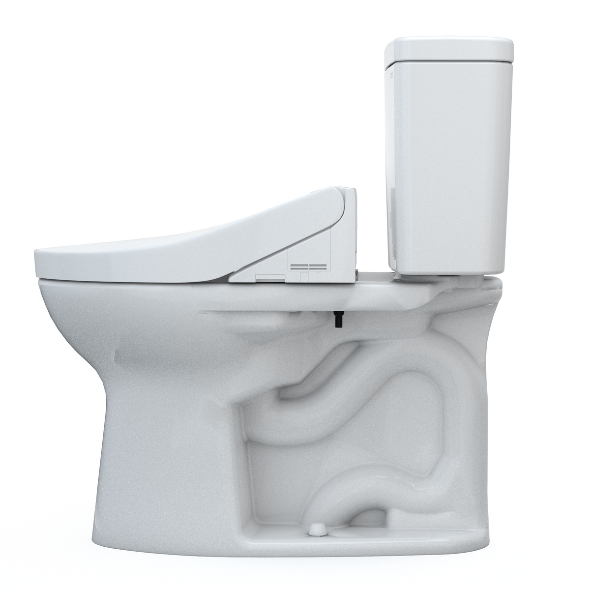 TOTO MW7763074CSFG#01 Drake Washlet+ Two-Piece Elongated 1.6 Gpf Universal Height Tornado Flush Toilet With C2 Bidet Seat - Cotton White