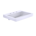TOTO LT171.8G#01 Kiwami Renesse Design I Rectangular Fireclay Vessel Bathroom Sink With Cefiontect For 8 Inch Faucets - Cotton White