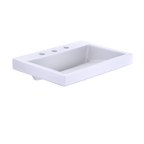 TOTO LT171.8G#01 Kiwami Renesse Design I Rectangular Fireclay Vessel Bathroom Sink With Cefiontect For 8 Inch Faucets - Cotton White