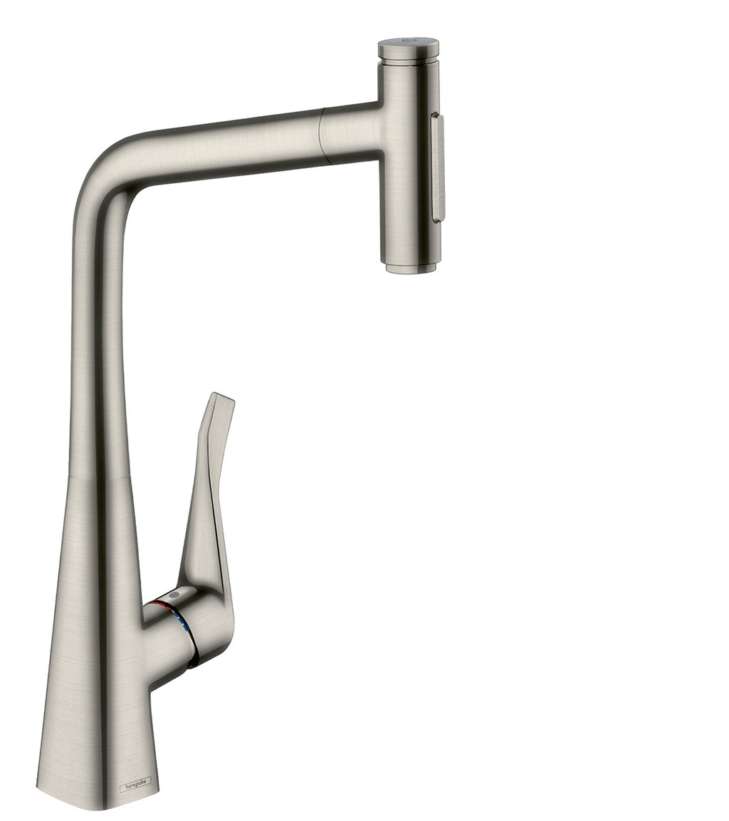 HANSGROHE 73820801 Metris Select HighArc Kitchen Faucet, 2-Spray Pull-Out, 1.75 GPM - Stainless Steel Optic