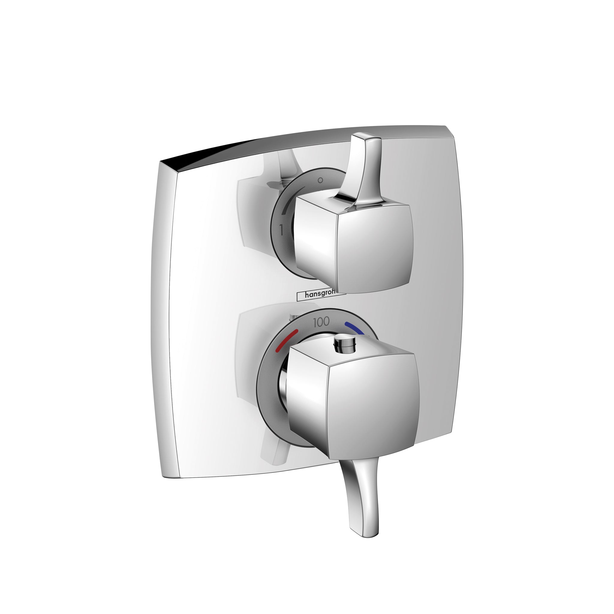 HANSGROHE 15727001 Ecostat Classic Thermostatic Trim with Volume Control, Square - Chrome