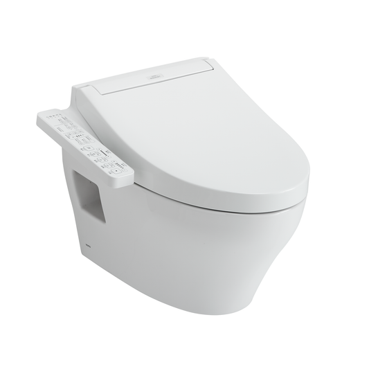 TOTO CWT4283074CMFG#MS Washlet+ Ep Wall-Hung Elongated Toilet And Washlet C2 Bidet Seat And Duofit In-Wall 0.9 And 1.28 Gpf Dual-Flush Tank System - Matte Silver