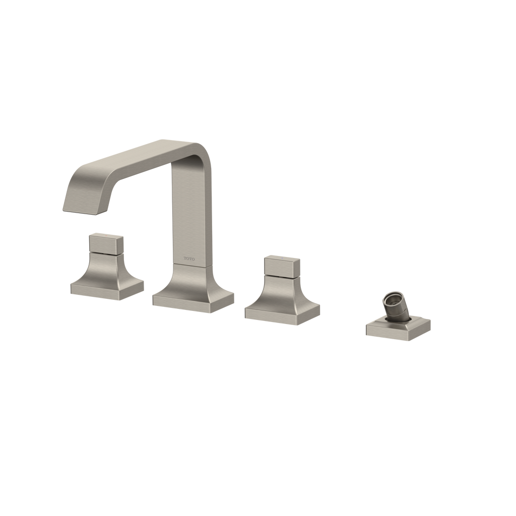 TOTO TBG08202U#BN Gc Two-Handle Deck-Mount Roman Tub Filler Trim With Handshower - Brushed Nickel