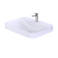 TOTO LT416G#01 Arvina Rectangular 23" Vessel Bathroom Sink with CEFIONTECT for Single Hole Faucets , Cotton White