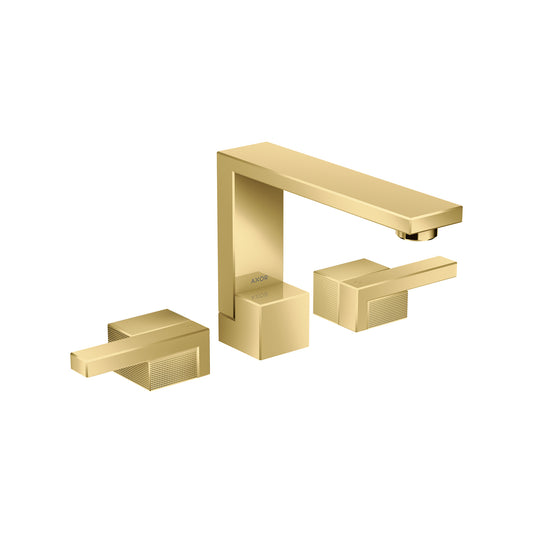 AXOR Edge Widespread Faucet 130 - Diamond Cut, 1.2 GPM in Polished Gold Optic