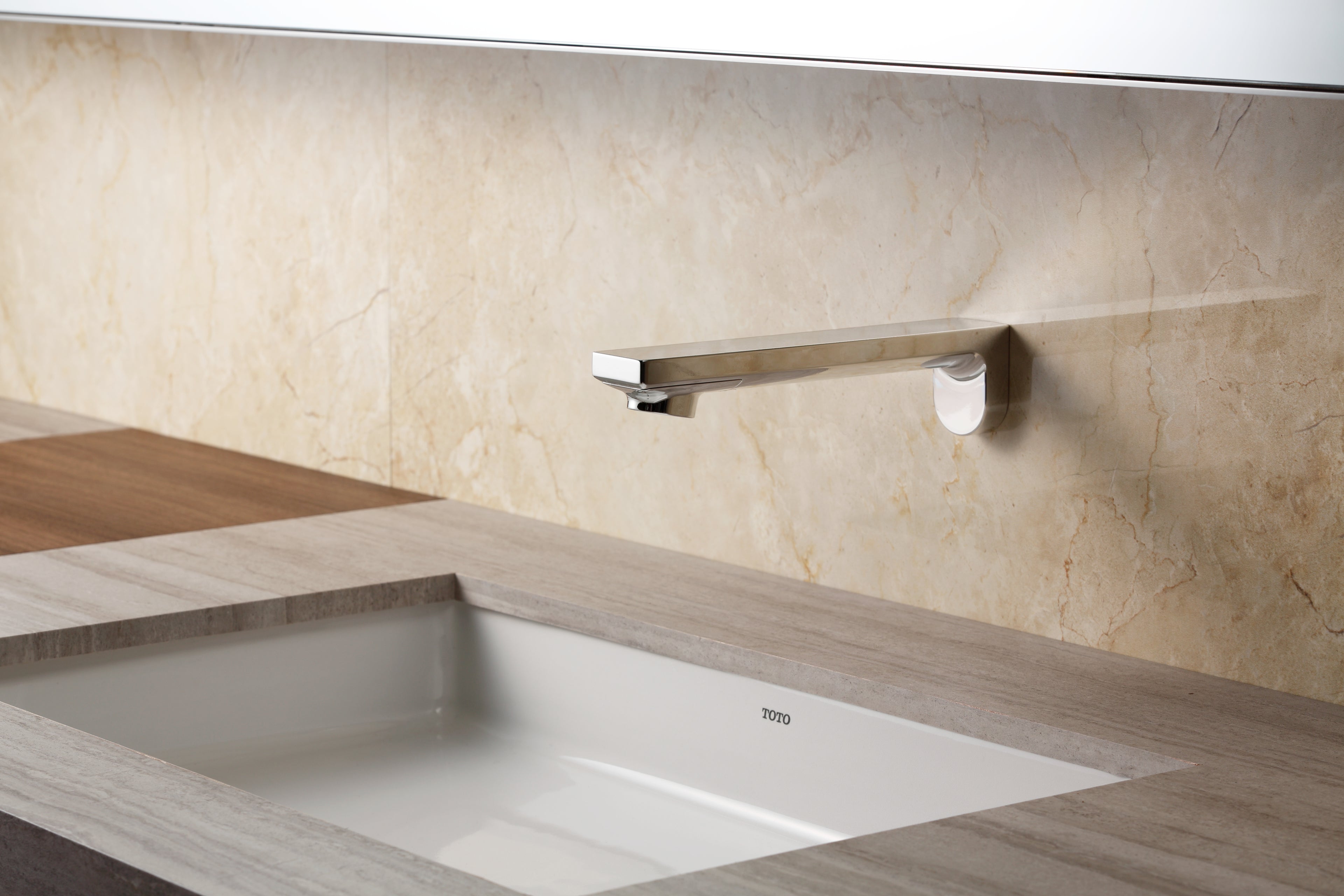 TOTO TEL1D3-D20E#CP Libella M Wall-Mount Ecopower 0.35 Gpm Electronic Touchless Sensor Bathroom Faucet - Polished Chrome