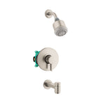 HANSGROHE 04906820 Clubmaster Pressure Balance Tub/Shower Set with Rough, 2.5 GPM - Brushed Nickel