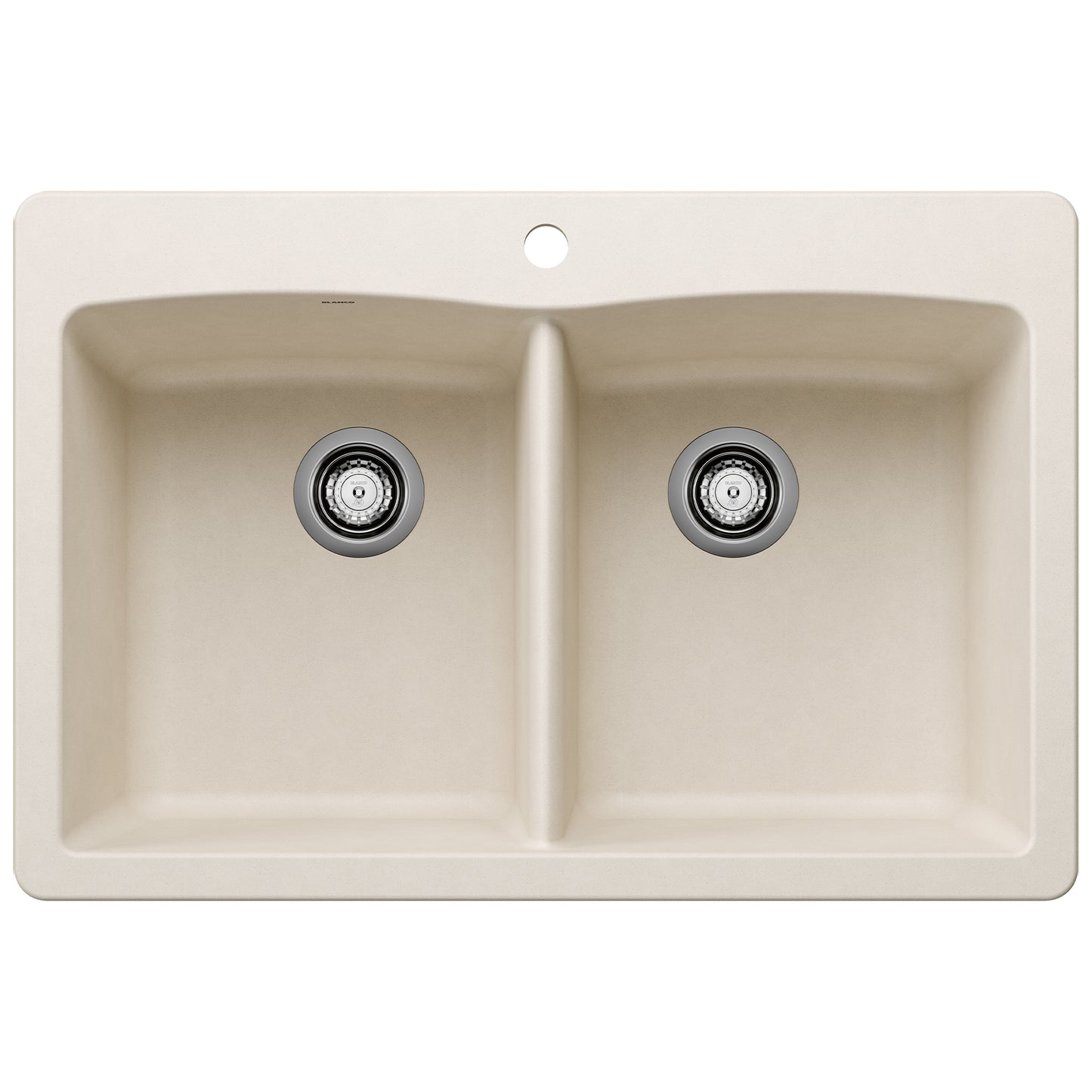 BLANCO 443067 Diamond Diamond SILGRANIT 33" 50/50 Double Bowl Dual Mount Kitchen Sink - Soft White in Soft White