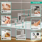 HANSGROHE 72532001 Rebris E Widespread Faucet 110 with Pop-Up Drain, 1.2 GPM - Chrome