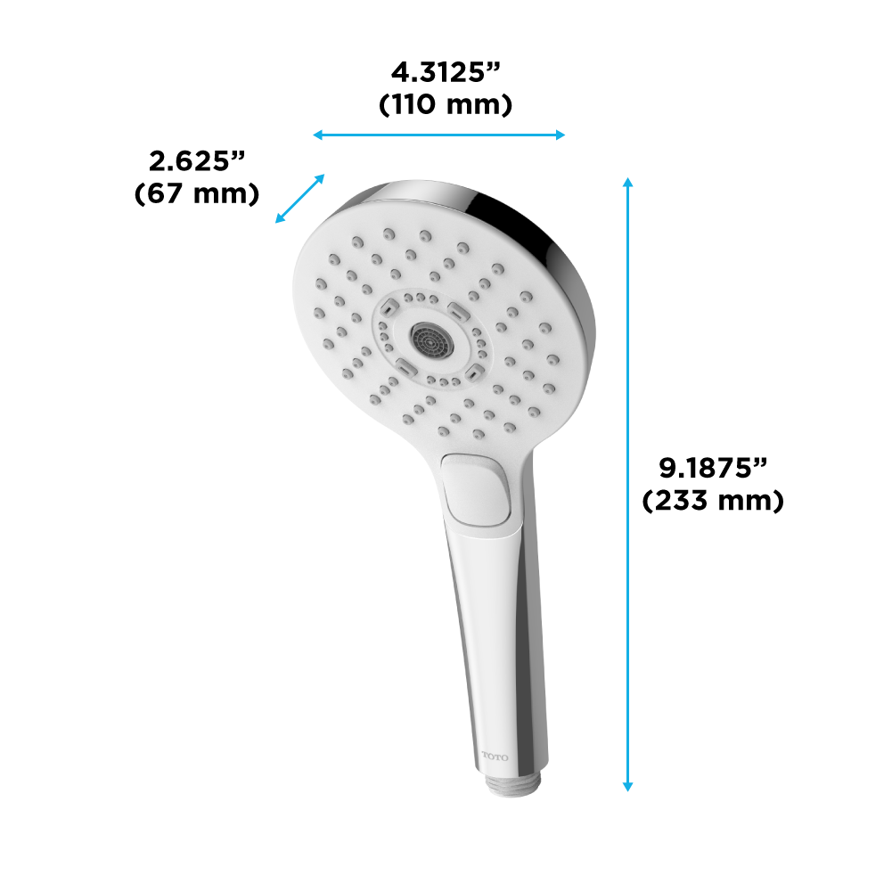 TOTO TBW01011U4#CP G Series 1.75 GPM Multifunction 4 inch Round Handshower with ACTIVE WAVE , Polished Chrome