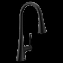 MOEN F9126BL Kurv Matte black one-handle pulldown kitchen faucet, Matte Black