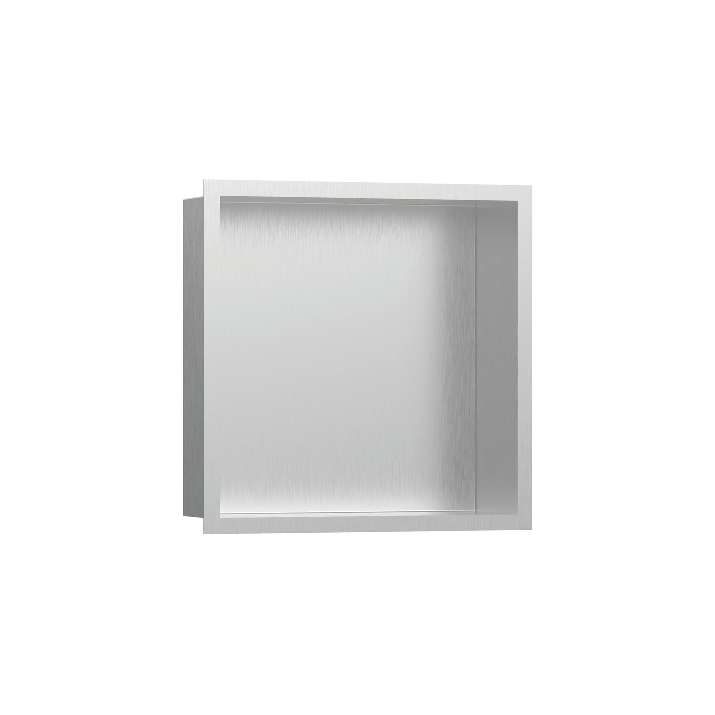 HANSGROHE 56097800 XtraStoris Individual Wall Niche Brushed Stainless Steel with Design Frame 12"x 12"x 4"  in Brushed Stainless Steel