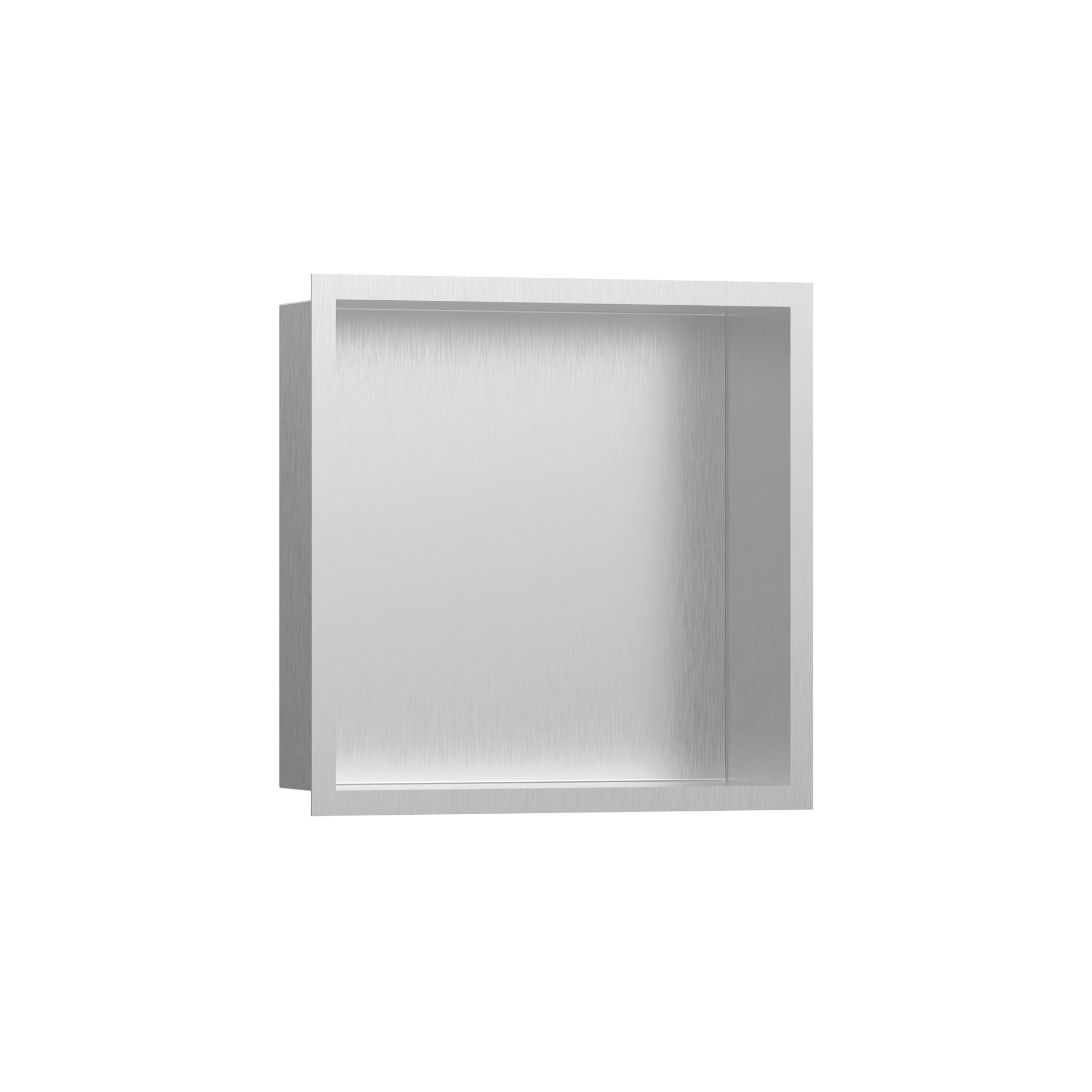HANSGROHE 56097800 XtraStoris Individual Wall Niche Brushed Stainless Steel with Design Frame 12"x 12"x 4"  in Brushed Stainless Steel