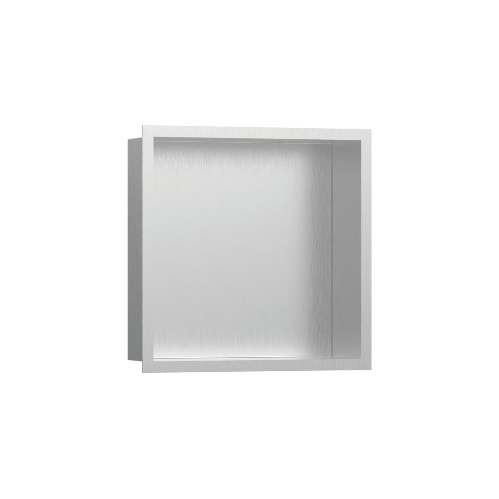 HANSGROHE 56097800 XtraStoris Individual Wall Niche Brushed Stainless Steel with Design Frame 12"x 12"x 4" - Brushed Stainless Steel