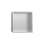 HANSGROHE 56097800 XtraStoris Individual Wall Niche Brushed Stainless Steel with Design Frame 12"x 12"x 4" - Brushed Stainless Steel