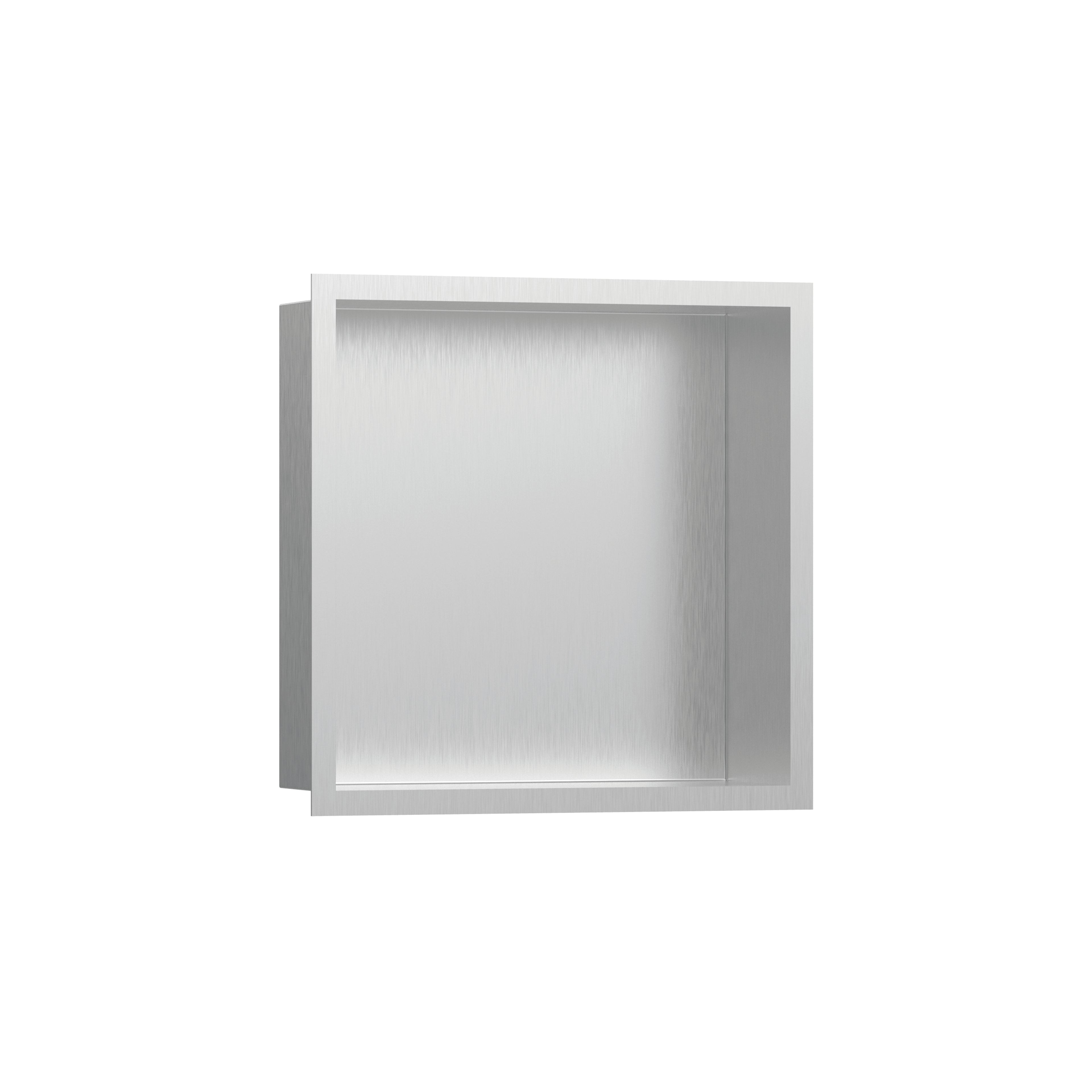 HANSGROHE 56097800 XtraStoris Individual Wall Niche Brushed Stainless Steel with Design Frame 12"x 12"x 4" - Brushed Stainless Steel
