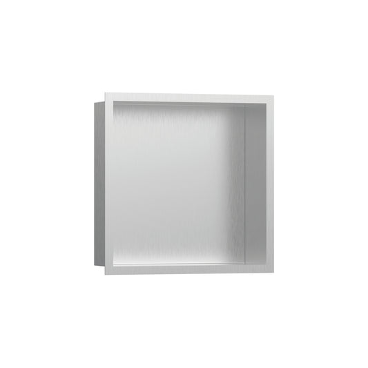 HANSGROHE 56097800 XtraStoris Individual Wall Niche Brushed Stainless Steel with Design Frame 12"x 12"x 4" - Brushed Stainless Steel