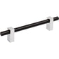 JEFFREY ALEXANDER 478-128MBPC Larkin 2 128 mm Center-to-Center Bar Pull - Matte Black w/Polished Chrome