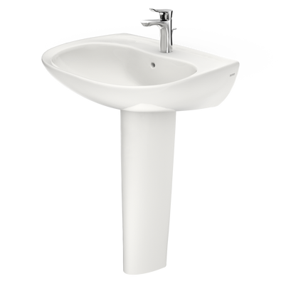TOTO LPT242G#11 Prominence Oval Basin Pedestal Bathroom Sink With Cefiontect For Single Hole Faucets - Colonial White