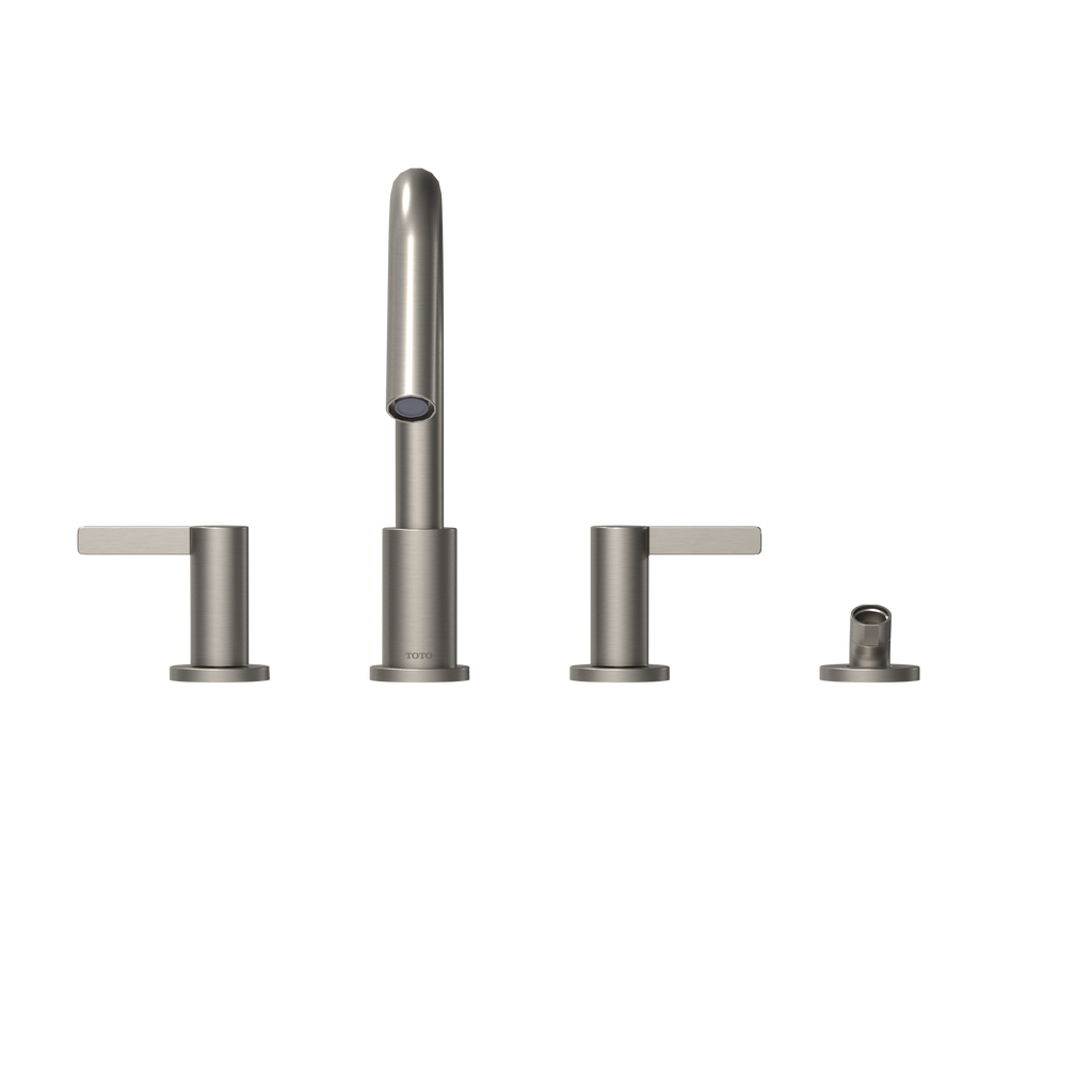 TOTO TBG11202UA#BN Gf Two Lever Handle Deck-Mount Roman Tub Filler Trim With Handshower - Brushed Nickel