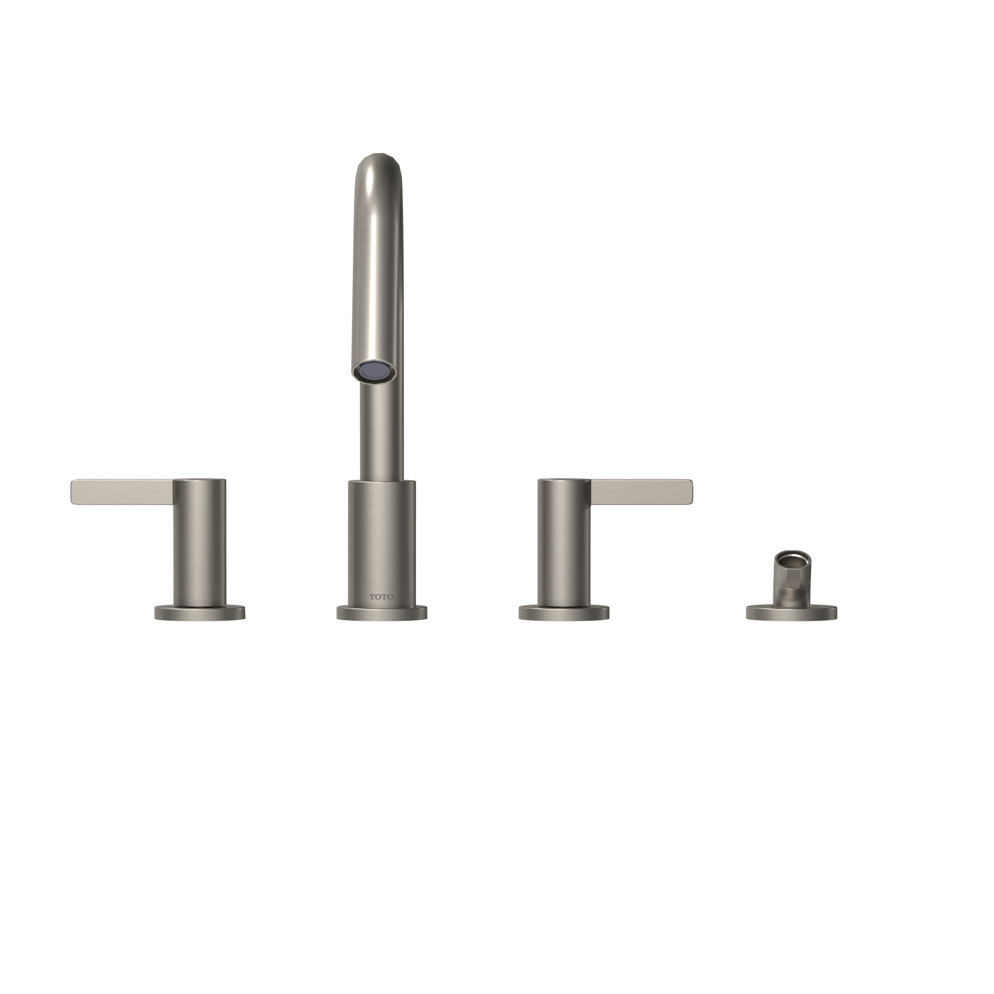 TOTO TBG11202UA#BN Gf Two Lever Handle Deck-Mount Roman Tub Filler Trim With Handshower - Brushed Nickel