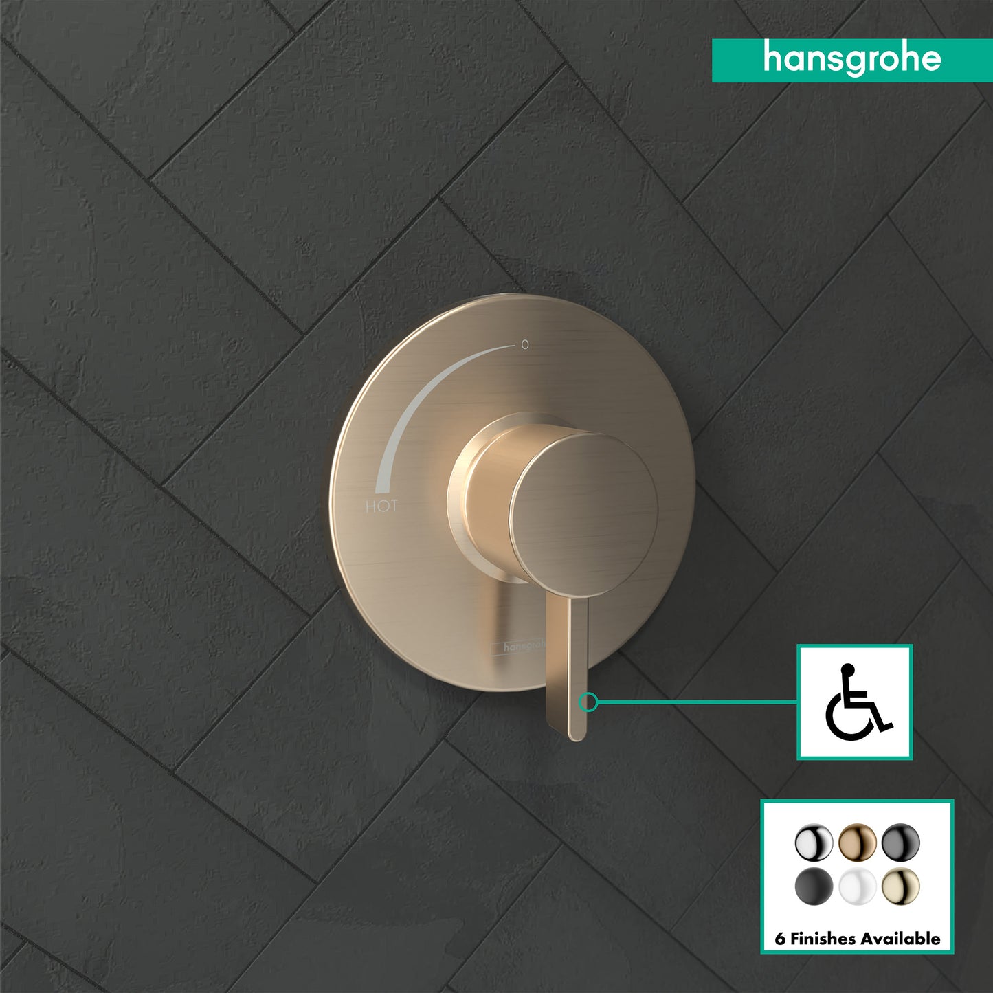 HANSGROHE 15739141 Ecostat S Pressure Balance Trim - Brushed Bronze