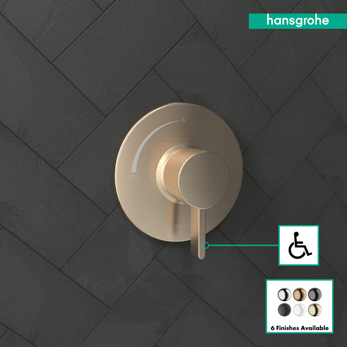 HANSGROHE 15739141 Ecostat S Pressure Balance Trim - Brushed Bronze