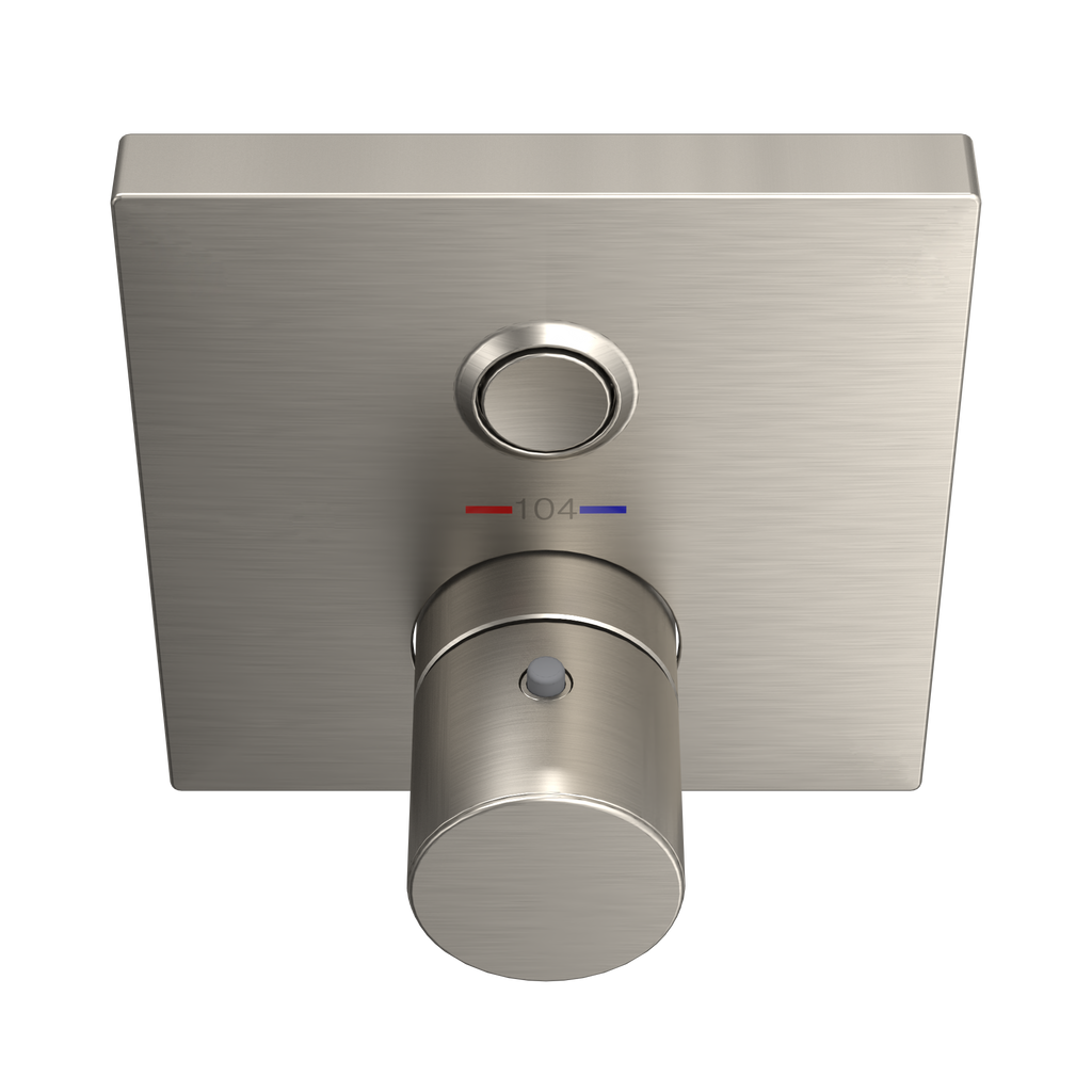 TOTO TBV02405U#BN Square Thermostatic Mixing Valve With One-Function Shower Trim - Brushed Nickel