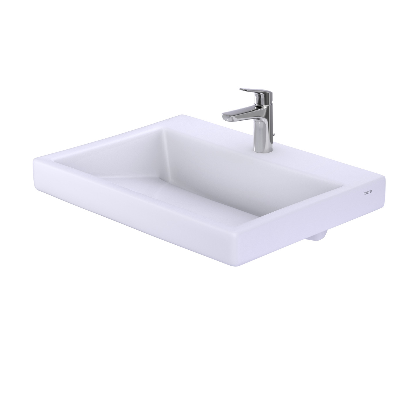 TOTO LT171G#01 Kiwami Renesse Design I Rectangular Fireclay Vessel Bathroom Sink with CEFIONTECT for Single Hole Faucets , Cotton White