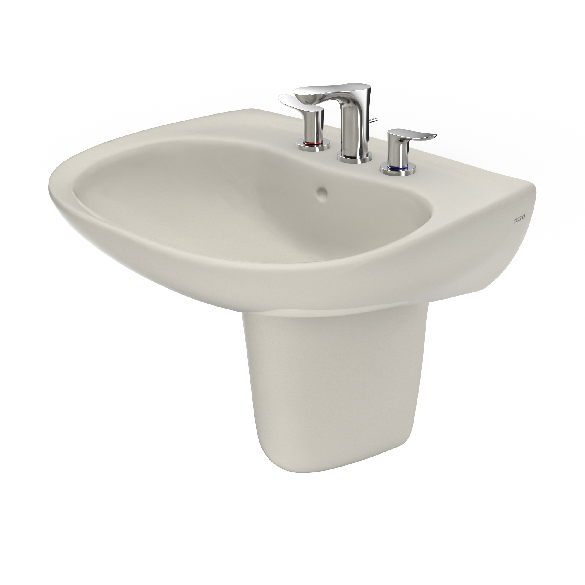 TOTO LHT241.8G#12 Supreme Oval Wall-Mount Bathroom Sink With Cefiontect And Shroud For 8 Inch Center Faucets - Sedona Beige