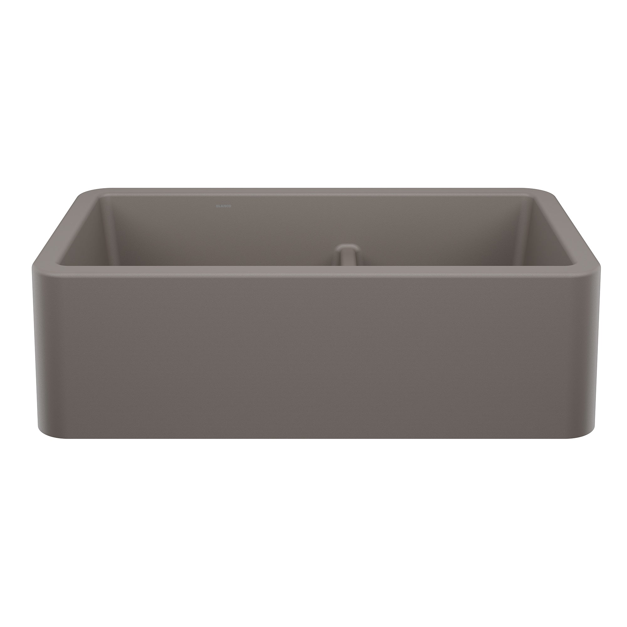 BLANCO 443115 Ikon Ikon SILGRANIT 33" Double Bowl Apron-Front Farmhouse Sink with Low Divide - Volcano Gray in Volcano Gray