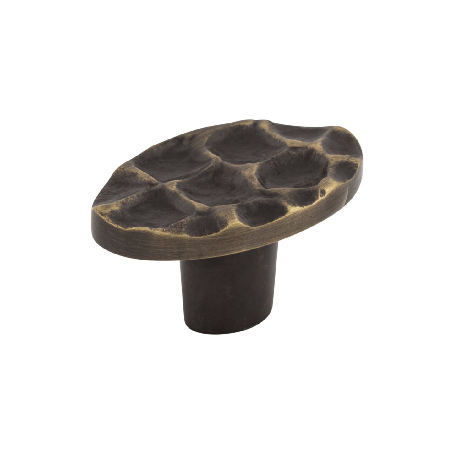 TOP KNOBS TK298BA Cobblestone 2" Length Oval Knob - Brass Antique