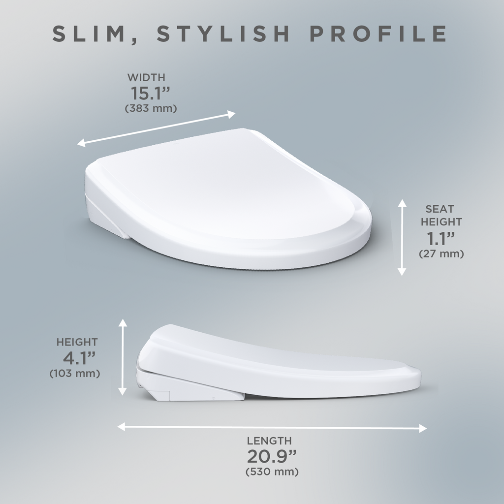 TOTO SW4724AT40#01 Washlet+ S7  Electronic Bidet Toilet Seat With Ewater+ Bowl And Wand Cleaning And Classic Lid - Cotton White