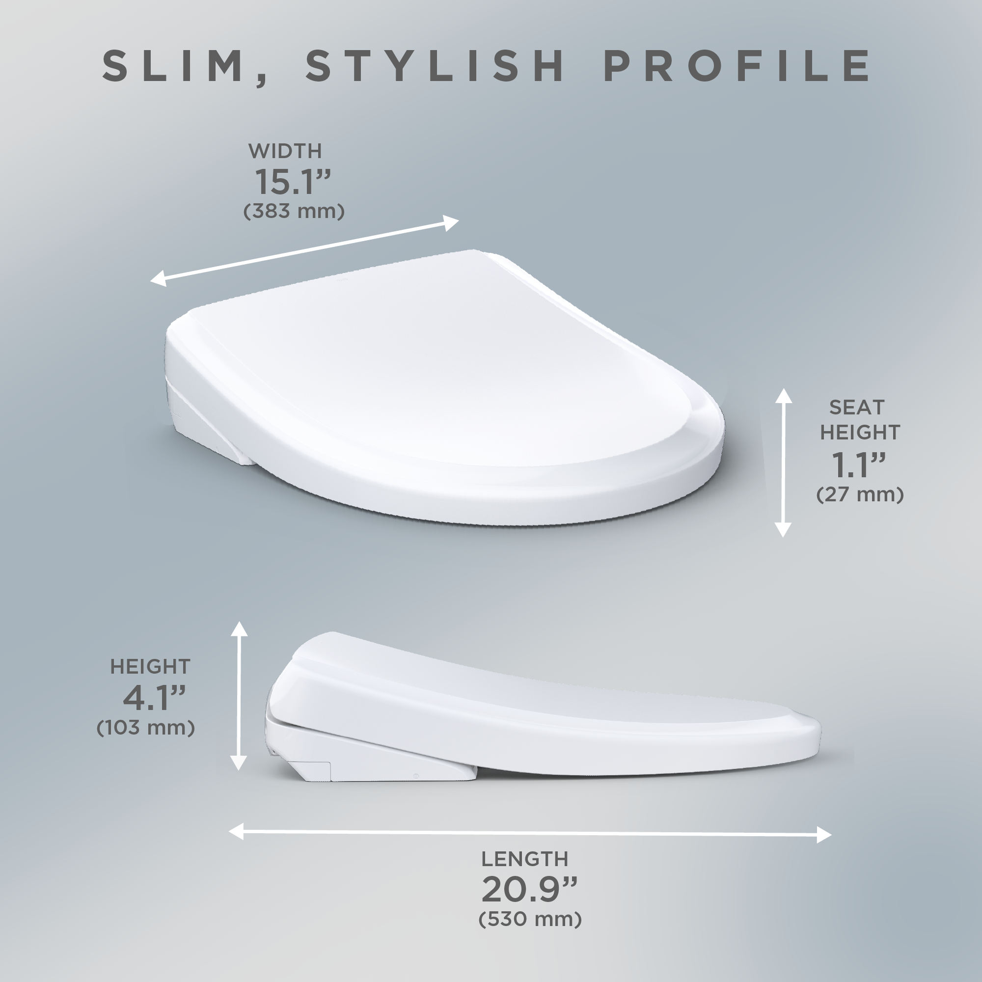 TOTO SW4724AT40#01 Washlet+ S7  Electronic Bidet Toilet Seat With Ewater+ Bowl And Wand Cleaning And Classic Lid - Cotton White