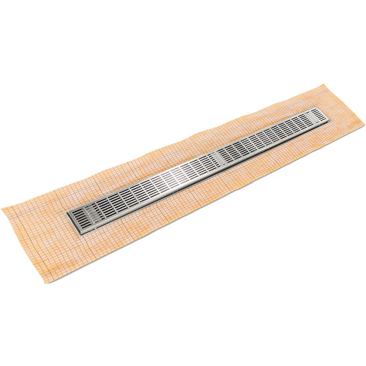 INFINITY DRAIN FCSIG 6542 SS FCSIG 65 42" FCS Series Complete Kit with 2 1/2" Perforated Slotted Grate in Satin Stainless