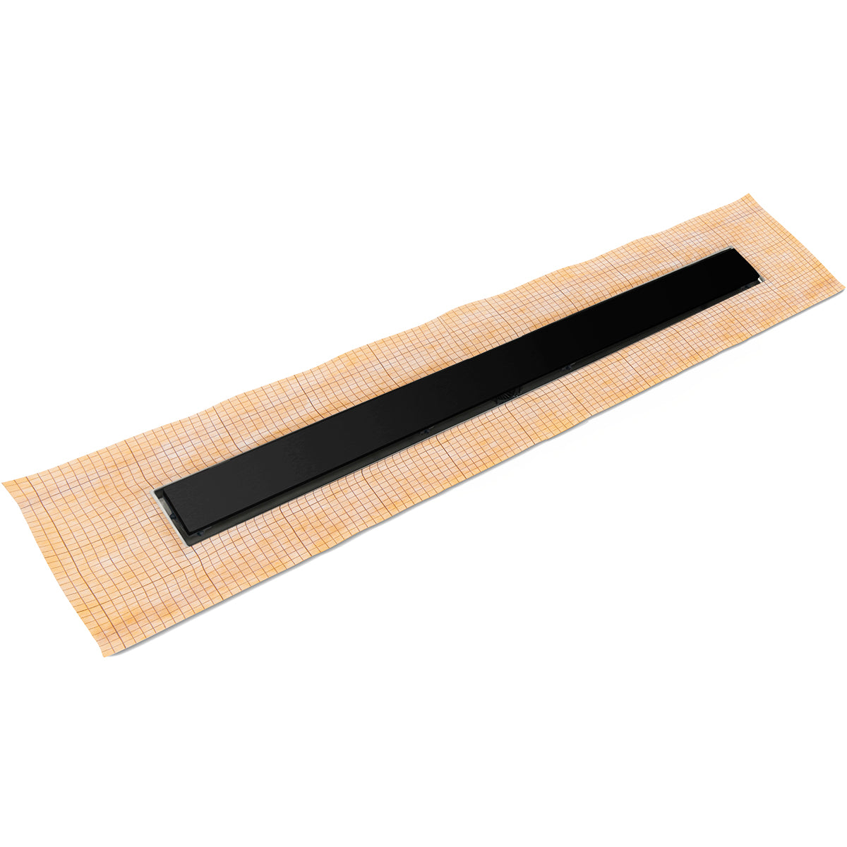 INFINITY DRAIN FCSSG 6524 BK FCSSG 65 24" FCS Series Complete Kit with 2 1/2" Solid Grate in Matte Black