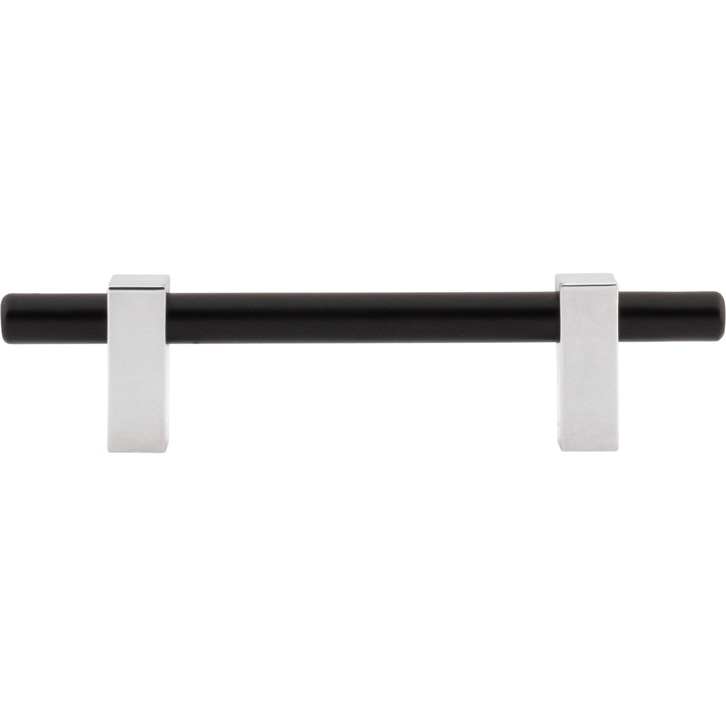 JEFFREY ALEXANDER 478-96MBPC Larkin 2 96 mm Center-to-Center Bar Pull - Matte Black w/Polished Chrome