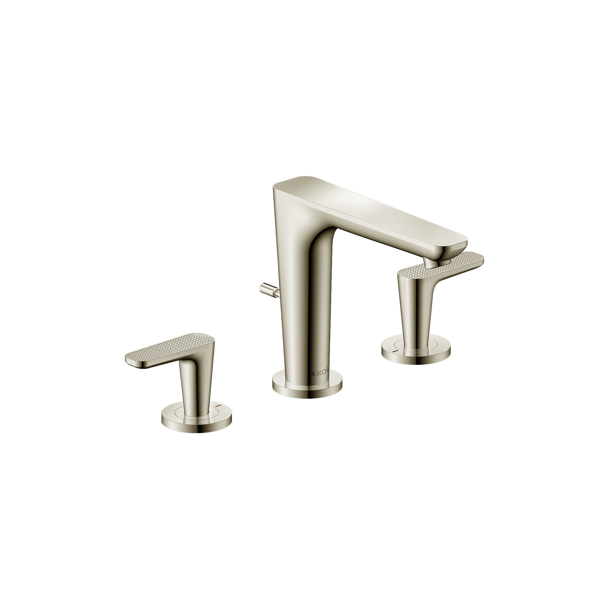AXOR 49061831 Citterio C Widespread Faucet 125 with Pop-Up Drain- Cubic Cut, 1.2 GPM - Polished Nickel