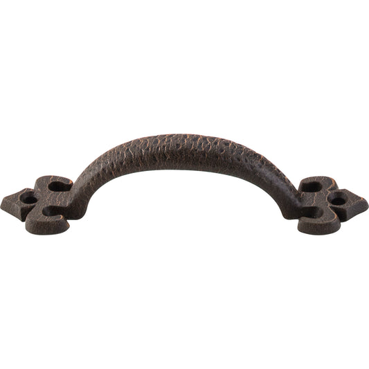 TOP KNOBS M268 Fleur 4 1/16" Center to Center Bar Pull , Rust