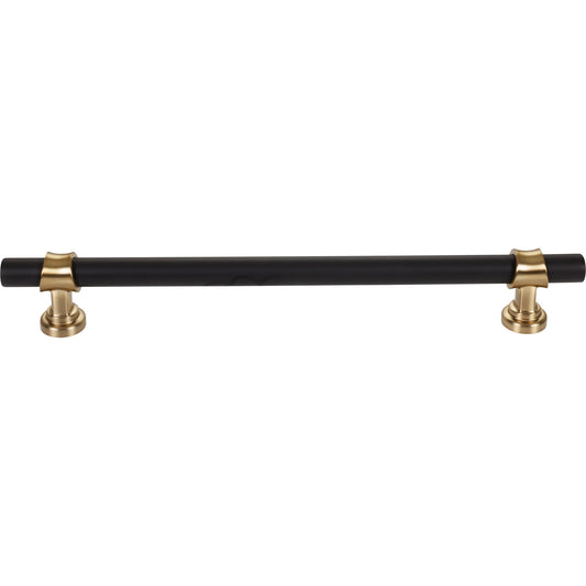 TOP KNOBS M2776 Bit 12" Center to Center Bar Pull - Flat Black and Honey Bronze